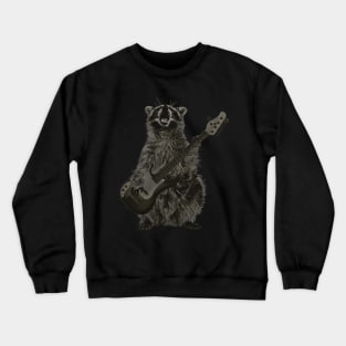 raccoon playing guitar Crewneck Sweatshirt